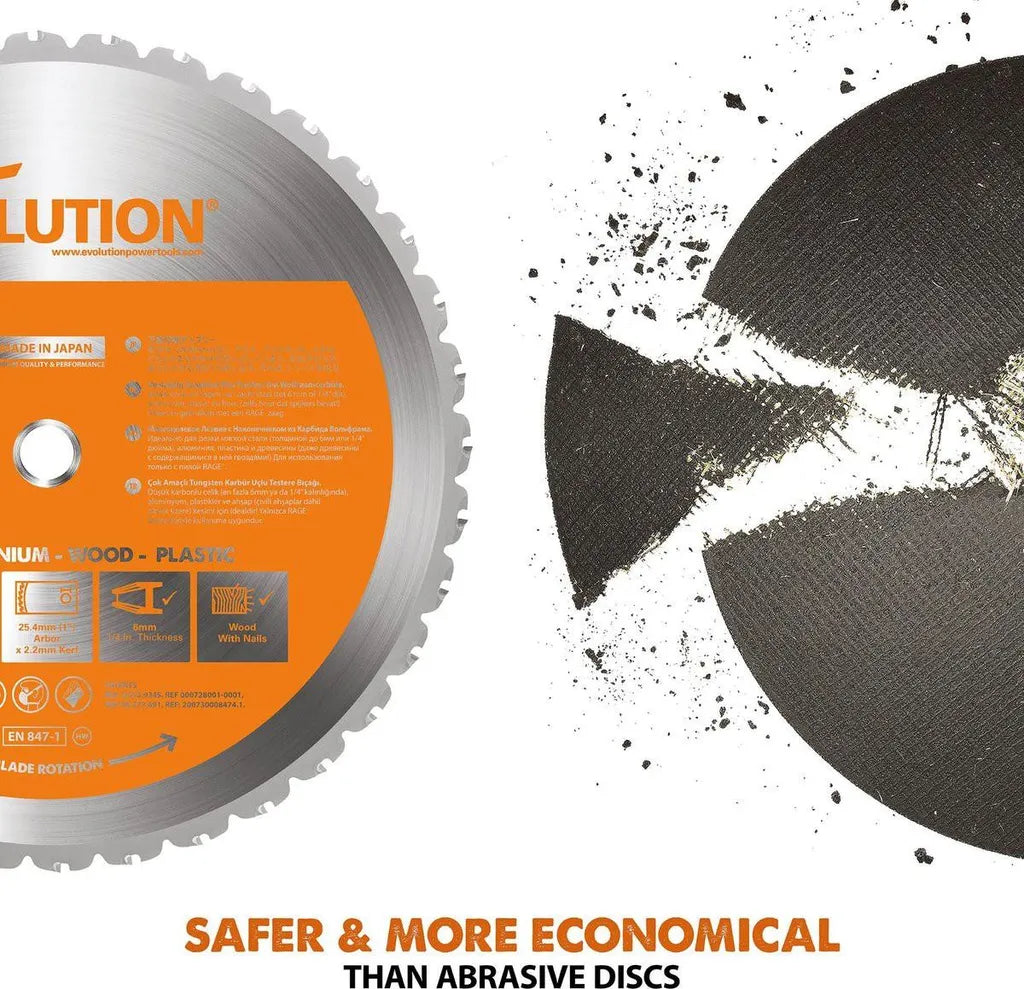 Evolution R355CPS 355mm Chop Saw 2200W Multi Material Metal Cutting Saw