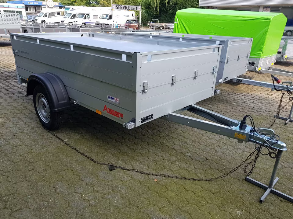 Anssems GT750 251x126 HT Single Axle Utility Trailer with Cover and Railing