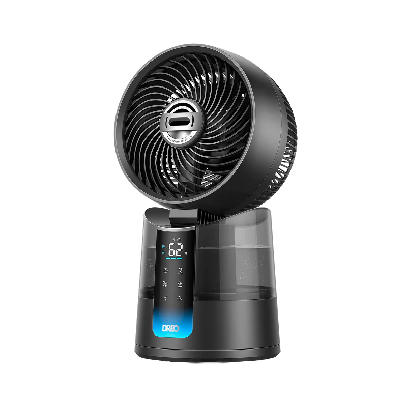 DREO TurboCool Ventilateur 516S, ventilateur de table oscillation 150° + 30°, rafraîchisseur d’air 7,9 m/s, brume ultrafine, silencieux 20 dB, 6 vitesses, 2 modes, contrôle app & télécommande.