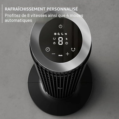 Rowenta Eole Silence Force VU7020F0 Ventilateur tour rafraîchissant puissant, extrêmement silencieux, économie d'énergie