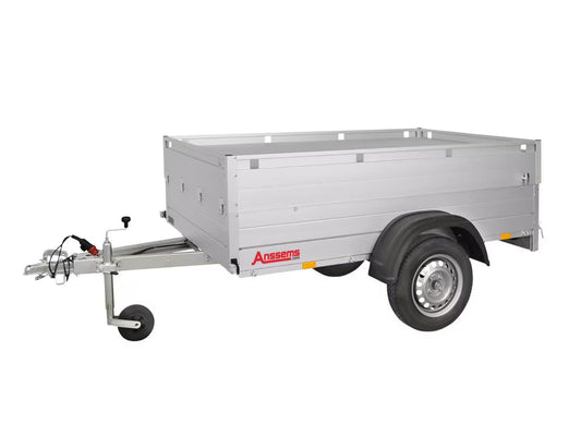 Anssems GT750 251x126 HT Single Axle Utility Trailer with Cover and Railing