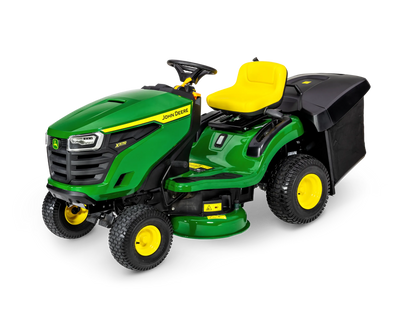 John Deere X117R Ride On Lawn Tractor with Rear Grass Collector Garden Riding Mower