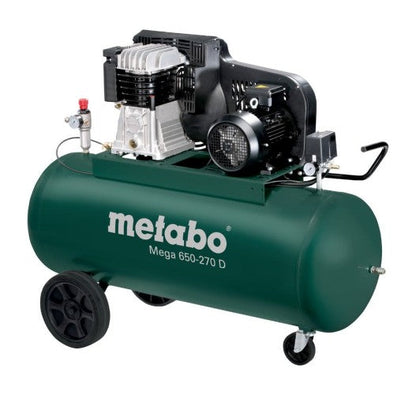 Metabo Mega 650-270 D Two Stage Air Compressor 270L 5.5HP 400V Industrial Compressor