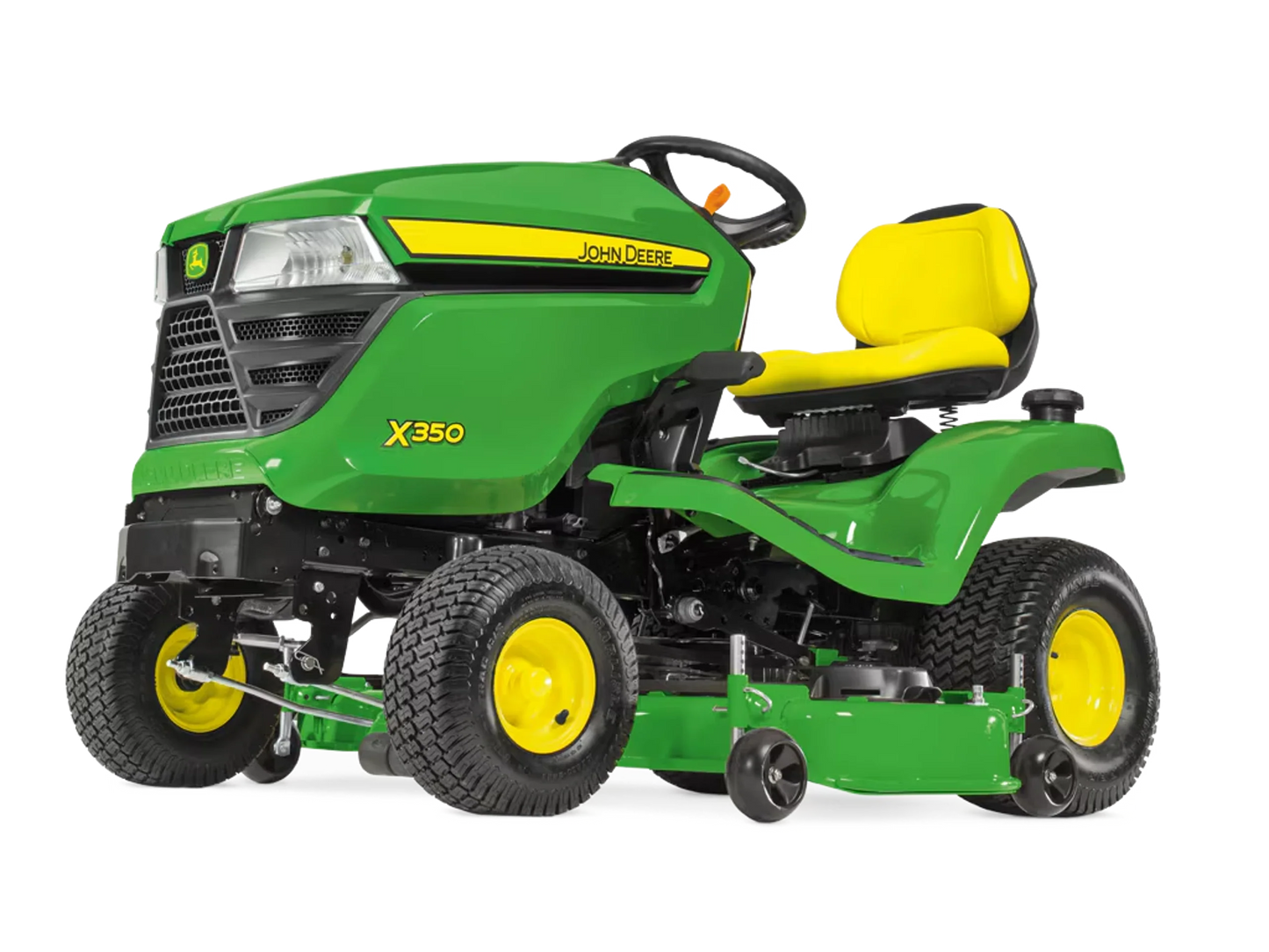 John Deere X350 Ride On Lawn Tractor with Rear Grass Collector Garden Riding Mower
