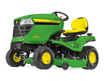 John Deere X350 Ride On Lawn Tractor with Rear Grass Collector Garden Riding Mower