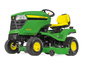 John Deere X350 Ride On Lawn Tractor with Rear Grass Collector Garden Riding Mower
