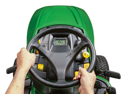 John Deere X350 Ride On Lawn Tractor with Rear Grass Collector Garden Riding Mower