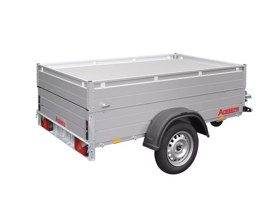 Anssems GT750 251x126 HT Single Axle Utility Trailer with Cover and Railing
