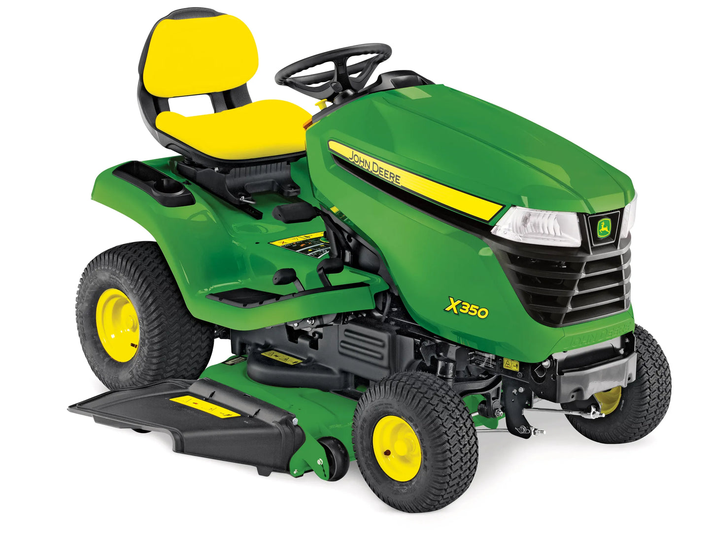 John Deere X350 Ride On Lawn Tractor with Rear Grass Collector Garden Riding Mower
