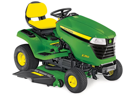 John Deere X350 Ride On Lawn Tractor with Rear Grass Collector Garden Riding Mower
