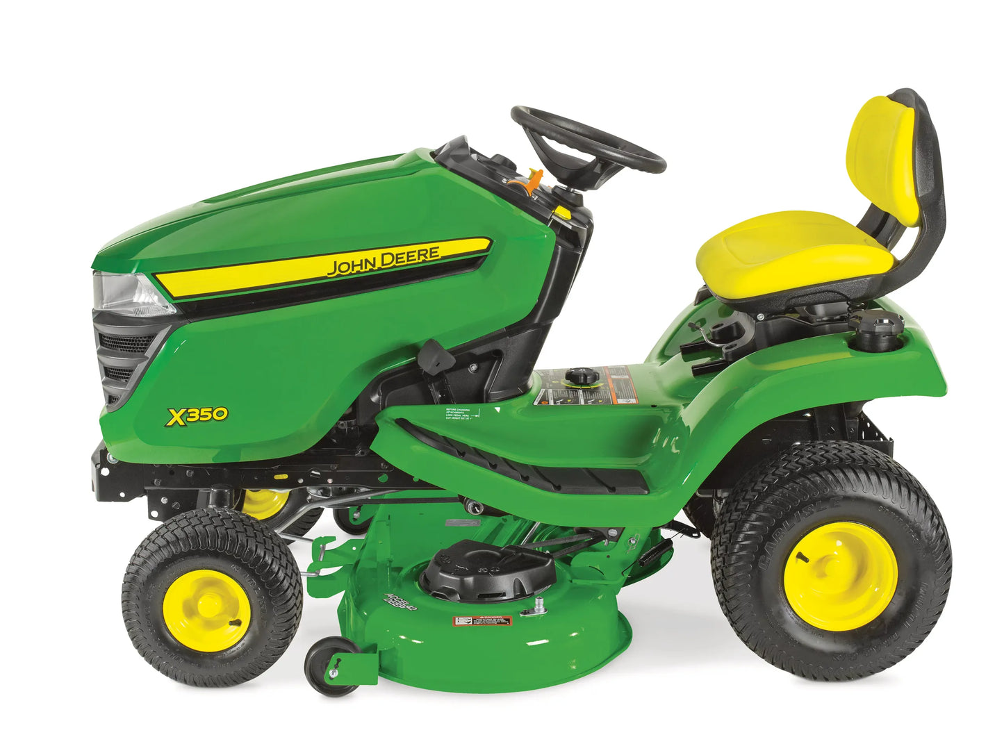 John Deere X350 Ride On Lawn Tractor with Rear Grass Collector Garden Riding Mower