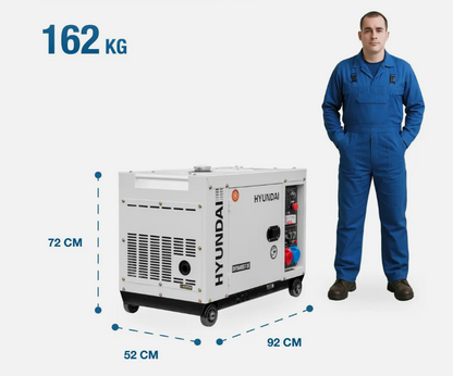 Hyundai DHY8000SE Silent Diesel Generator 8kW Electric Start Portable Power Generator