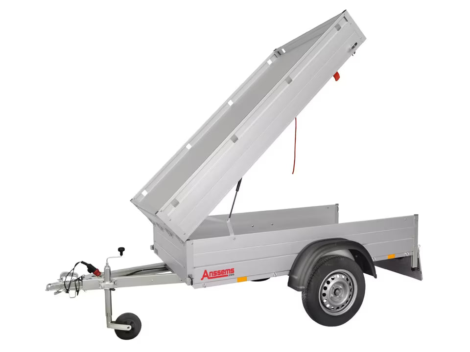 Anssems GT750 251x126 HT Single Axle Utility Trailer with Cover and Railing